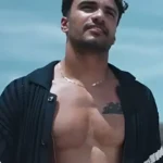 Bachelor In Paradise S10 Jonathon Johnson Blue Knit Striped Shirt