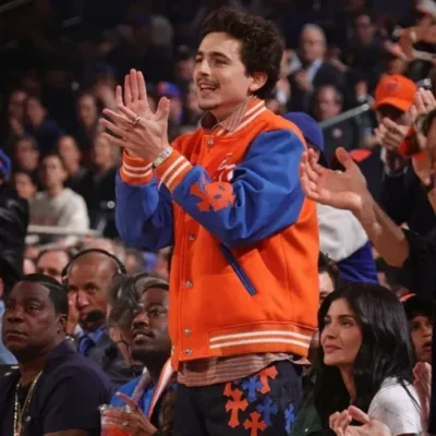 Knicks Game Timothee Chalamet Varsity Jacket