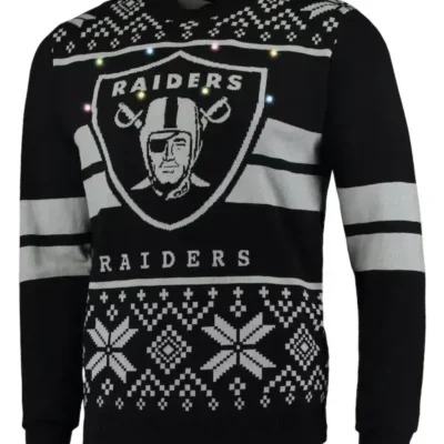Las Vegas Raiders Light Up Ugly Sweatshirt