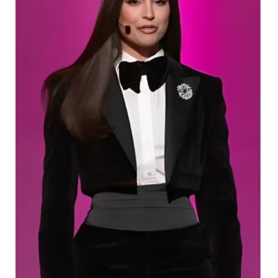 Netflix Tudum Sofia Carson Cropped Velvet Blazer