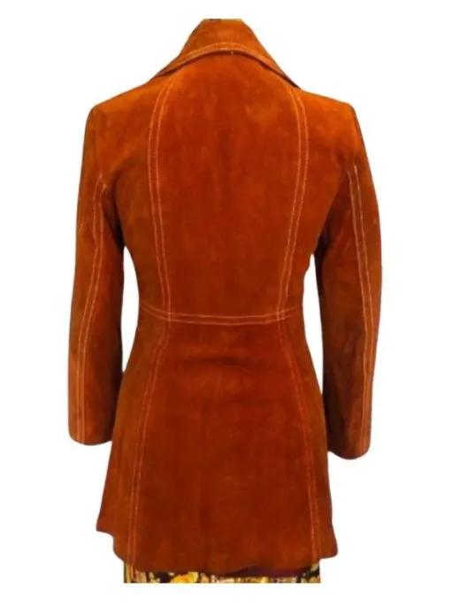 Poker Face Natasha Lyonne Suede Leather Coat 2025