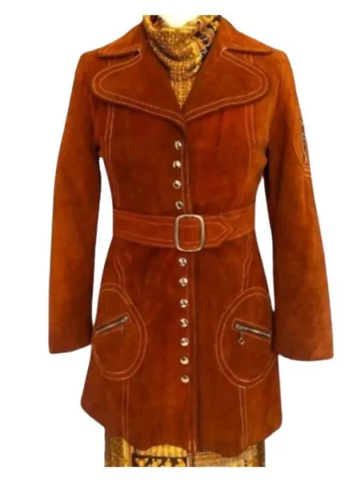 Poker Face Natasha Suede Leather Coat