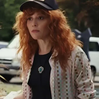 Poker Face S02 Natasha Lyonne Checkerboard Shirt