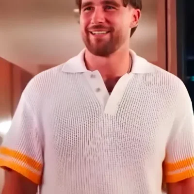 Tight End University Travis Kelce Crochet Knit Polo Shirt