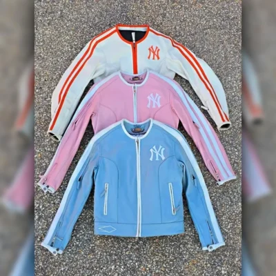 Vintage Cropped NY Leather Jacket