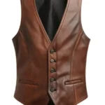 Vintage Men Brown Leather Vest