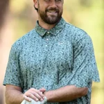 American Century Championship Travis Kelce Green Floral Shirt