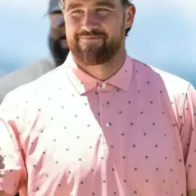 American Century Championship Travis Kelce Pink Polo Shirt