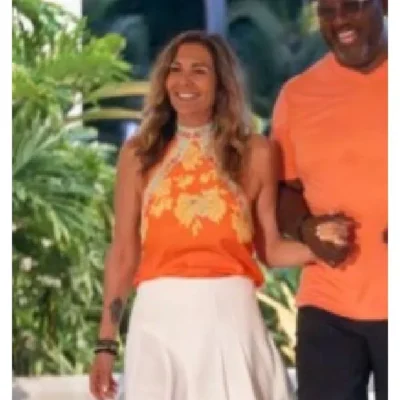 Bachelor in Paradise Leslie Fhima Orange Floral Top
