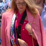 Below Deck S12 Pink Double Breasted Tweed Blazer
