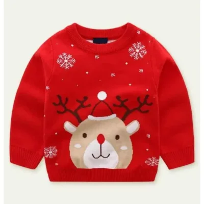 Christmas Snowflake & Deer Red Sweater