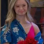 Days of our Lives Felicity Greene Blue Floral Embroidered Shirt