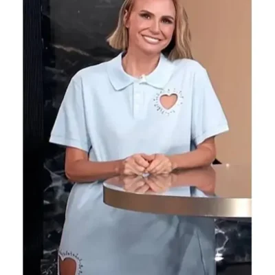 E! News Keltie Knight Blue Heart Cutout Polo Dress