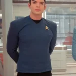 Star Trek Strange New Worlds Ethan Peck Blue Shirt