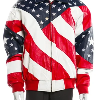 Independence Day American Flag Leather Jacket