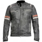 Retro Vintage Cafe Racer Leather Jacket