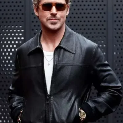Ryan Gosling MFW 2023 Leather Jacket