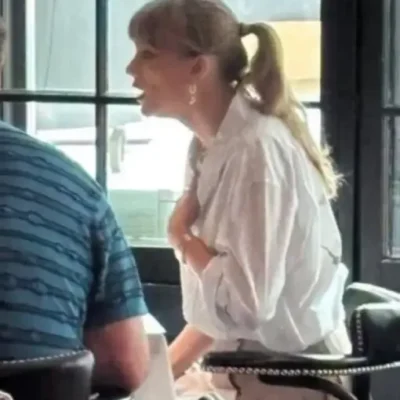 Taylor Swift Ohio Lunch Date 1989 Seagull Blue Stripe Poplin Shirt