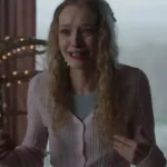 The Stranger in My Home Amiah Miller Pink Cropped Cardigan