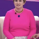 The Today Show 2025 Jillian Bell Pink Ribbed Sweater