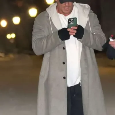 Alan Ritchson The Man with the Bag Grey Coat