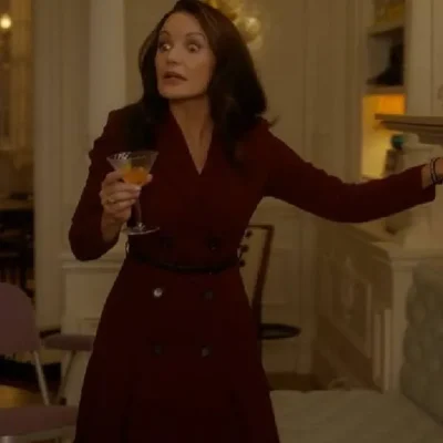 And Just Like Kristin Davis Burgundy Coat