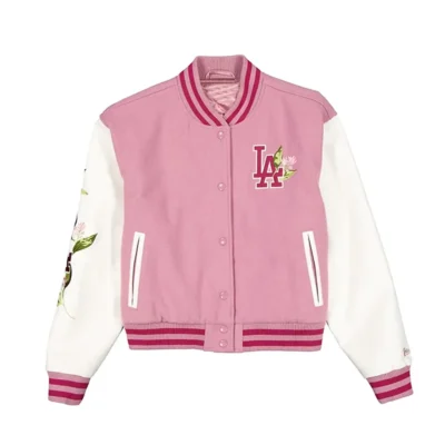 Dodgers Floral Pink Varsity Jacket
