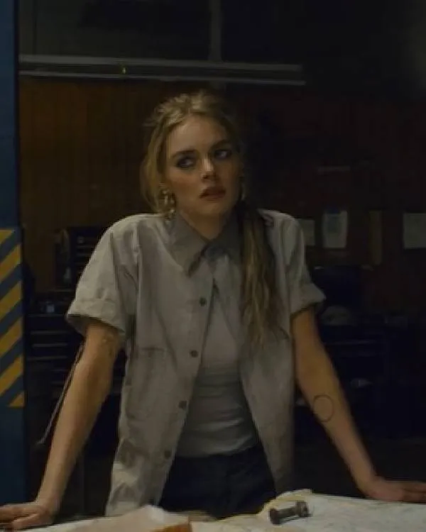 Eenie Meanie Samara Weaving Grey Shirt