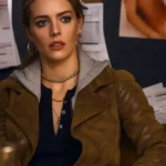 Eenie Meanie 2025 Samara Weaving Brown Leather Coat