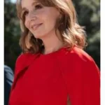 Emily In Paris S05 Philippine Leroy-Beaulieu Red Crepe Dress