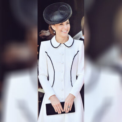 Kate Middleton Black And White Dress Top