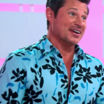 Perfect Match S03 Nick Lachey Floral Blue Shirt