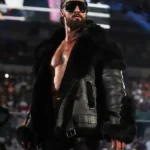 Seth Rollins Monday Night RAW Black Leather Fur Jacket
