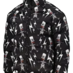 The Simpsons Electric Bart Raglan Black Puffer Jacket