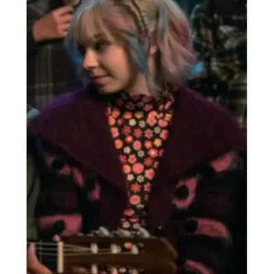 Wednesday Emma Myers Fur Jacket