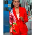 NBC News Daily Morgan Radford Red Floral Blazer
