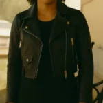 One Battle After Another Chase Infiniti Black Leather Jacket