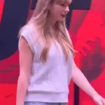 Taylor Swift Cincinnati vs Nebraska White Cable Knit Vest