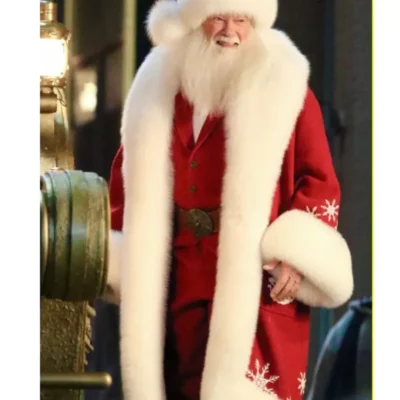 The Man With The Bag Arnold Schwarzenegger Red Santa Coat