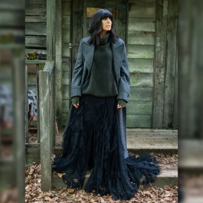 The Traitors front UK EP08 Claudia Winkleman Coat