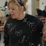 Haul Out the Halloween Kimberly J. Brown Black Skeleton Sweater