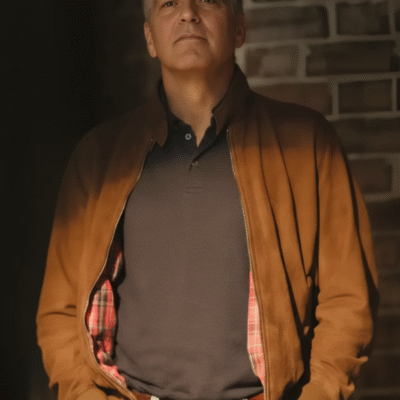 Jay Kelly George Clooney Bomber Suede Jacket