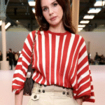 Lana Del Rey Paris Fashion Week 2025 Striped Shirt