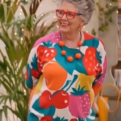 The Great British Bake Off Prue Leith Fruit Printed Sweater