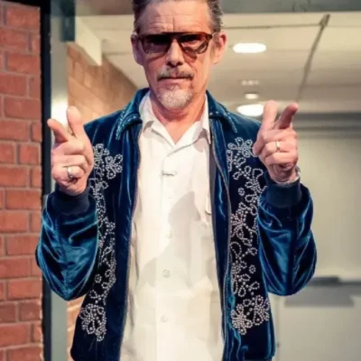 Ethan Hawke Late Night with Seth Meyers S13 Velvet Jacket