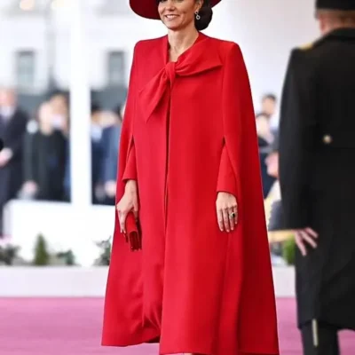 Horse Guard Parade Kate Middleton Red Bow Coat 2025