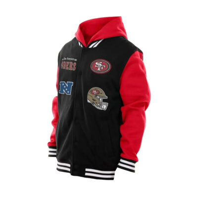 Men's San Francisco 49ers New Era Black Full-Snap Fleece Hoodie Jacket 2025