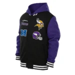 Black & Purple Varsity Hooded Jacket