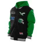 Green & Black Eagle Hooded Jacket