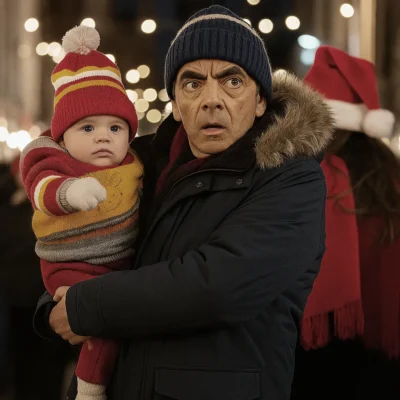 Rowan Atkinson Man vs Baby Black Jacket